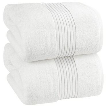 Utopia Towels Premium Jumbo Bath Sheet 2 Pack, 100% Cotton Highly Absorbent and Quick Dry Extra Large Bath Towel, Super Soft Towel, 35 by 70 Inches, White