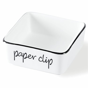 ONTUBE Ceramic Farmhouse Paper Clip Holders for Desk 3.3 Inch, White