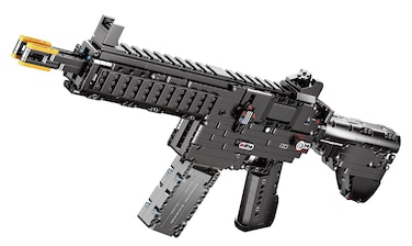 Caliber Gourmet Assault Rifle Machine Gun Mechanical Model Kit Building Blocks Blaster Kit, Sniper, 12+ yrs &amp; Adults, 1178 pcs 3D, Simulation Weapon Toy, Like Lego, DIY, Gun Lovers, (Rifle), Black