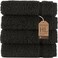 Washcloth Linen Set Premium Original Turkish Cotton, Hotel Quality for Maximum Softness &amp; Absorbency for Face, Hand, Kitchen &amp; Cleaning (Black, Washcloth Set)