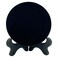 Black Obsidian Scrying Mirror, Obsidian Mirror with Stand and Bag for Divination, Meditation, Healing, Feng Shui (80mm(3.1in))