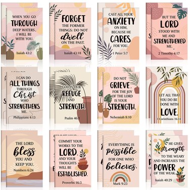 Tatuo 24 Pcs Bible Verse Notebook Religious Motivational Notepads Small Pocket Journal Inspirational Notepads Christian Scripture Notebooks for Office School Supplies, 3.3 x 4.7 Inch (Rainbow)