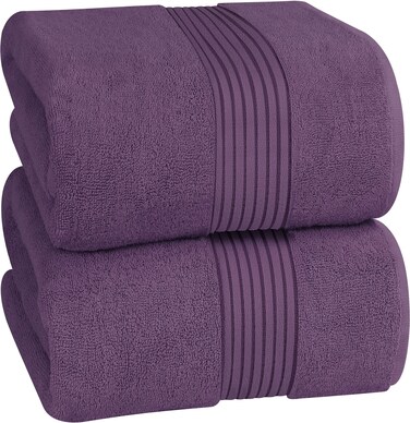 Utopia Towels - Premium Jumbo Bath Sheet 2 Pack - 100% Cotton Highly Absorbent and Quick Dry Extra Large Bath Towel - Super Soft Hotel Quality Towel (35 x 70 Inches, Plum)