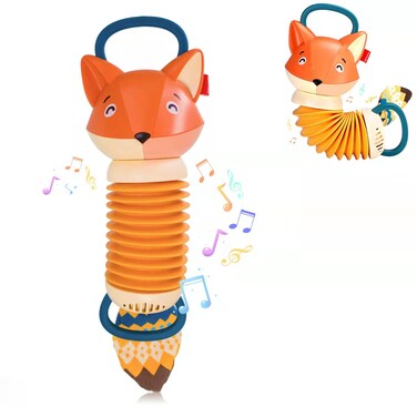 Baby Accordion, Fox Toy for Girls Early Music Educational Accordion Toys, for Infant Newborn Toddlers Sensory Play Exercise Hand Strength