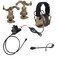 Tactical Shooting Headset + with U94 PTT 2pin with ARC Rail Adapter Noise Reduction &amp; Sound Pickup Ear Protection (Tan)