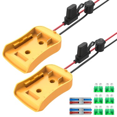 2 Pack for Power Wheel Adapter Compatible with Dewalt 20V Battery, Converter Kit with Fuse Holder, Switch, Terminals, 12AWG Wire for DIY RC Car Toys