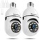 2K/3MP Light Bulb Security Camera 2 Pack Alexa Home 360&deg; Wireless Security Camera Outdoor, Motion Tracking Detection Alarm,Color Night Vision
