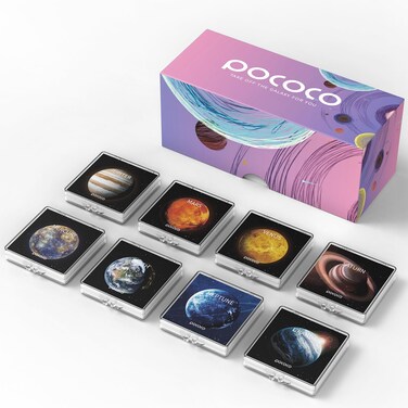 POCOCO Immersive Planet Series Galaxy Star Projector Night Light Discs: Realistic Galaxy Patterns, 5K Ultra HD, 96% Light Transmission, High Brightness - 8-Piece Pack (Projector Not Included)