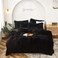Shaggy Fluffy Duvet Cover Set Full Size Super Soft Faux Fur Bedding Set 3 Pcs (1Duvet Cover + 2Pillowcases) Luxurious Plush Comforter Cover Set with Zipper Closure (Full,Black)