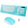 Wireless Keyboard and Mouse Combo, Full-Sized Wireless Keyboard and Adjustable DPI Mouse, Wireless Keyboard and Mouse (Tiffany Blue)
