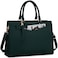 RAINSMORE Laptop Bag for Women 15.6 Inch PU Tote Bag Business Work Bag Waterproof Briefcase Computer Tote Lightweight Handbag Shoulder, Dark Green