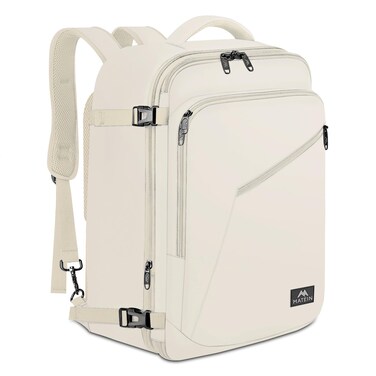 MATEIN Large Travel Backpack Women, Lightweight Carry on Backpack &amp; Hidden Shoulder Straps, Waterproof Anti-Theft Daypack for Flight, Expandable Hiking Weekend Daypack, Travelling Gifts, Beige
