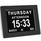 KASTISS 8 Inch Digital Calendar Alarm Day Clock, Large Digital Clock for Seniors, Impaired Vision People, 12 Custom Reminders and Calendar Clock, Auto Dimmable, for Office, Home (Black)