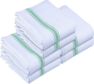 Utopia Towels Green Dish Towels [6 Pack - 15 x 25 Inches] 100% Ring Spun Cotton Highly Absorbent &amp; Reusable Cleaning Bar, Tea, Kitchen and Dishcloths Set - 200 GSM