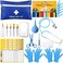 48 Pcs Puppy Kitten Whelping Kit Include 4 Puppy Feeding Tube, 6 Record Keeping Charts, 15 Whelping Collars, 15 Cord Clamps, 2 Gloves, Bulb Aspirator, Syringe, Bottle, Scissors, Stethoscope, Bag