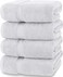 Utopia Towels 4 Pack Premium Bath Towels Set, (27 x 54 Inches) 100% Ring Spun Cotton 600GSM, Lightweight and Highly Absorbent Quick Drying Towels, Perfect for Daily Use (Silver)