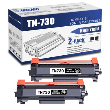 TN730 Compatible TN730 TN-730 Black Toner Cartridge Replacement for Brother TN-730 DCP-L2550DW MFC-L2710DW HL-L2350DW HL-L2370DW HL-L2390DW Toner.(2 Pack)
