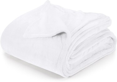 Utopia Bedding White Fleece Blanket Queen Size Lightweight Fuzzy Soft Anti-Static Microfiber Bed Blanket (90x90 Inch)