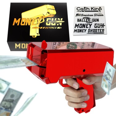 RUVINCE Money Gun for Movies - Realistic Cash Gun for Parties and Games
