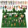 Sratte 55 Pcs 1:30 Scale Model Trains Architectural Scale Painted Figures Set, Include 30 Miniature People 5 Street Lamps 11 Mixed Model Trees 5 Park Street Seat 4 Fake Grass for Miniature Scene