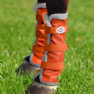 Harrison Howard Horse Fly Boots with Fleece Trim Durable Breathable Cool Mesh Adjustable Closure