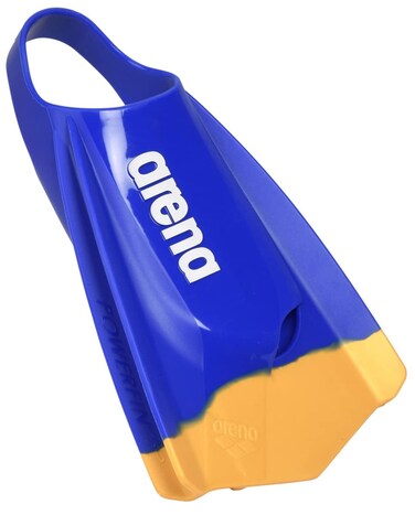 Arena Unisex Adult Powerfin Pro Swim Training Fins Men and Women Silicone Short Blade Flippers Left-Right Custom Design, Sizes 4.5-13.5