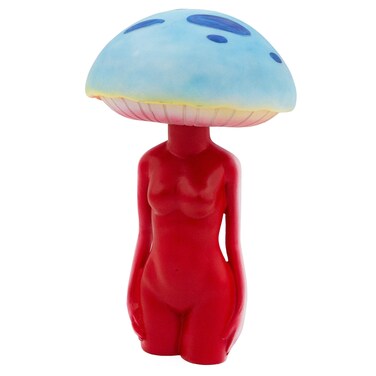 Mushroom Lady Solar Statue; Hippy Themed Garden Yard Decor