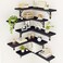 Fixwal Corner Floating Shelves Set of 5, Rustic Wood Wall Mounted Corner Shelf for Bathroom, Kitchen, Bedroom, Home Decor, Laundry Room, Living Room(Black)