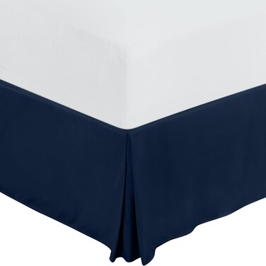 Utopia Bedding Full Bed Skirt - Soft Quadruple Pleated Ruffle - Easy Fit with 16 Inch Tailored Drop - Hotel Quality, Shrinkage and Fade Resistant (Full, Navy)