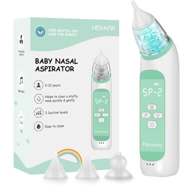 Electric Nasal Aspirator for Baby - Baby Nose Sucker, Booger Sucker for Babies Toddlers Infants Newborns Kids with 3 Suction Levels &amp; Music &amp; Light, Automatic Mucus Nose Cleaner Machine