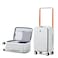 Hanke Top Open 20 Inch Carry On Luggage Hard Shell Suitcases with Wheels TSA Luggage Wide Handle Carry-On Luggage Aluminum Carry On Bag for Travel Rolling Luggage(Smoke White)