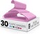 Utopia Home Clothes Hangers 30 Pack - Plastic Hangers Space Saving - Durable Coat Hanger with Shoulder Grooves (Pink)
