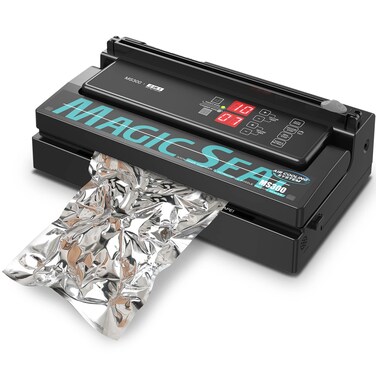 MAGIC SEAL MS300 Precision Vacuum Sealer Machine, Commercial Double Pump Food Sealer with Built-in Auto Cooling System, Compatible with Mylar, Smooth and Embossed Bags, Extra Wide 8 mm Seal