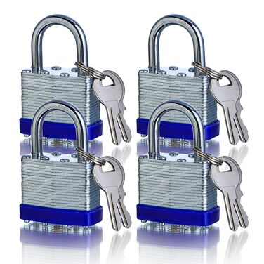 4 Pad Locks High Security Padlocks with Keys Heavy Duty Padlock with Keys Locks with Keys Outdoor Use All Weather Resistant