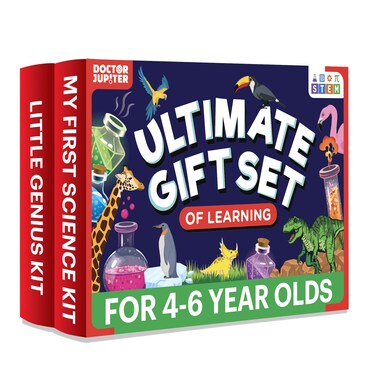 Doctor Jupiter Ultimate Gift Set of Learning  Set of &lsquo;My First Science Kit&rsquo;, &lsquo;Little Genius Kit&rsquo; for Kids Ages 4-6 Birthday Gift for Boys, Girls  STEM Learning &amp; Education Toys for 4,5,6 Year Old