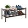 BMOSU 2-Tier Bamboo Shoe Rack Premium Stackable Shoe Shelf Storage Organizer for Hallway Closet Living Room Entryway Organizer(Brown)