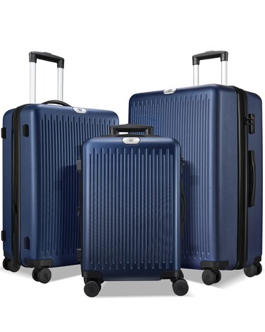 3 Piece Luggage Sets Expandable, Hardshell Travel Suitcase with Double Spinner Wheels and TSA Lock