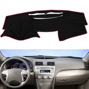 Auto Car Dashboard Cover Mat Anti Slip/Anti-Vertigo Dash Board Cover Mat Pad Dashboard Carpet Sunshield Protector Custom Fit for Toyota Camry 2007,2008,2009,2010,2011(Red Edge Black)