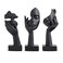 3 Pcs Thinker Small Statue Set - Black Home Accent Art Woman Face Abstract Sculpture for Living Room Shelf Coffee Table Office Knick Knacks Bookshelf Bathroom Counter Decor (3 pcs Black)