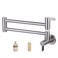 Pot Filler Faucet Brushed Nickel, ARCORA Modern Pot Filler Wall Mount Folding Faucet 2 Handle with Double Joint Swing Arms Brass Stove Faucet