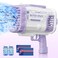 Bubble Machine Gun, 80 Holes Automatic Bazooka Bubble Gun Kids Toys for Toddlers Boys Girls Age 3+ Years Old, Summer Toy Gifts for Children Adult Outdoor Indoor Birthday Wedding Party-Purple