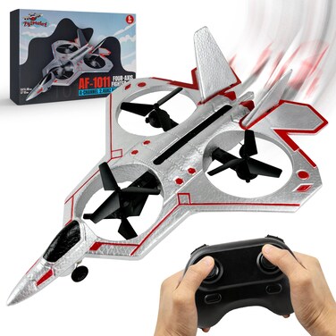 F22 RC Fighter Jet Remote Control Plane Stunt Drone for Beginners, Adults &amp; Kids - 2.4 GHz, LED Lights, 4-Channel RC Airplane, Easy to Control, 4-Axis, Built-in Gyroscope