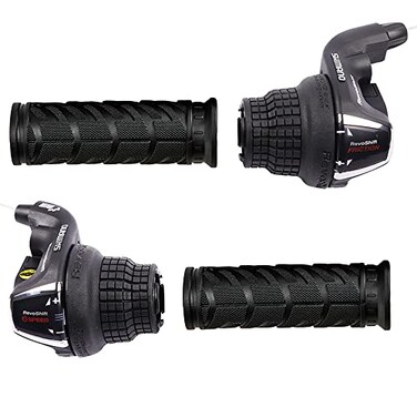 Twist Shifter Lever Revoshift Shift Lever SL-RS35, 18 Speed-Right 6 Speed Left 3 Speed (No SIS) Twist Grip Gear Bike Shift Lever for Mountain Bicycle