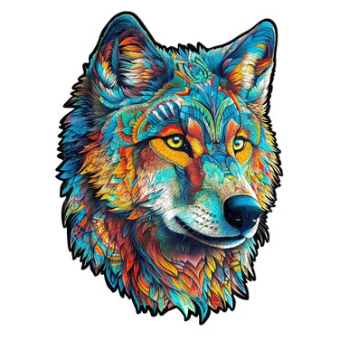 WOODBESTS Wooden Puzzle for Adults, Wolf Puzzle (M, 160pcs, 11.6"x8.4") Beautiful Wooden Box, Wooden Jigsaw Puzzles Unique Shape, Birthday Gifts for Adults and Kids Family Game
