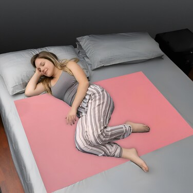 Waterproof Dry Rubber Bed Sheet Cover/Sleeping Mattress Protector/Urine Non-Absorbent Reusable Crib Mat Color Blue and Pink ((3 Meter) (117 x 36 Inches) (300 x 90 cm))