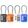 TSA Approved 3 Digit Luggage Cable Locks, Small Combination Padlock Ideal for Travel (4 Colors 4 Pack)