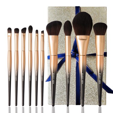 Natural Sable Hair Makeup Brush Set Professional, Cosmetic Brushes Makeup Set with Gift Box, Natural Hair Makeup Brushes Set with Present Box, Make up Brushes Set, Natural Makeup Brushes.