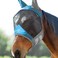 Harrison Howard Pro Luminous Horse Fly Mask Standard with Ears UV Protection for Horse Azure Blue/Silver Small Pony