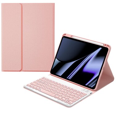 AnMengXinLing Keyboard Case for iPad 10.2" 9th 8th 7th Generation, Magnetically Detachable Wireless Keyboard with Pencil Holder for 10.2inch iPad 9/iPad8/iPad7/Air3/Pro10.5, Pink