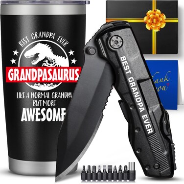 ONEAGE Grandpa Gifts,Grandpa Gifts from Grandchildren,Grandpa Christmas Gift,Best Grandpa Gifts,Birthday Ideas Gifts for Grandpa,Tumbler Multitool Knife Gift Set-Gifts for Grandpa Who Wants Nothing